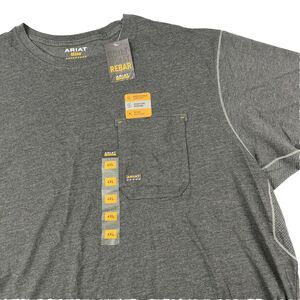 New Mens Ariat Rebar Workman Work T-Shirt Size 4XL NWT Charcoal